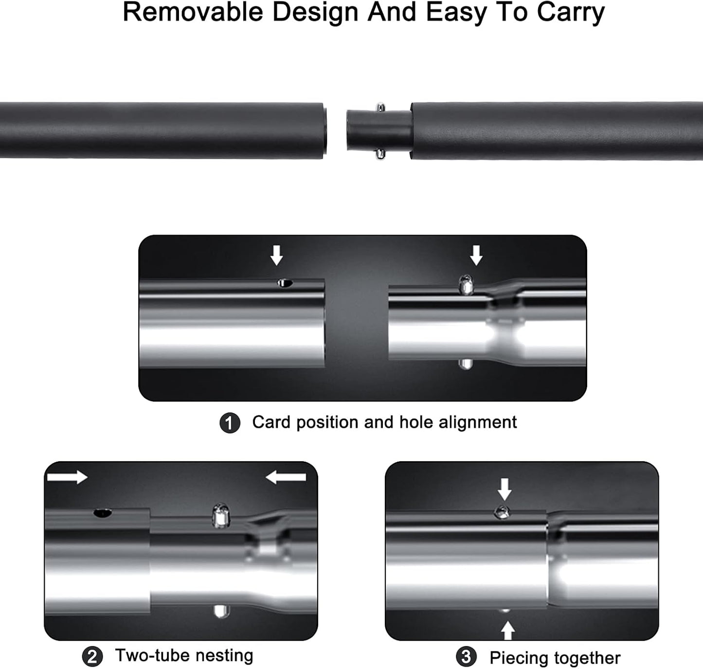 60-120LBS Pilates Bar Kit with Resistance Bands, Home Squat Bar for Men & Women All-In-One Gym Workout for Full Body Fitness with Portable Bag & Door Anchor