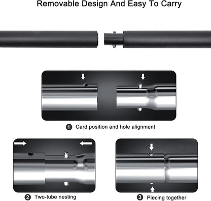 60-120LBS Pilates Bar Kit with Resistance Bands, Home Squat Bar for Men & Women All-In-One Gym Workout for Full Body Fitness with Portable Bag & Door Anchor